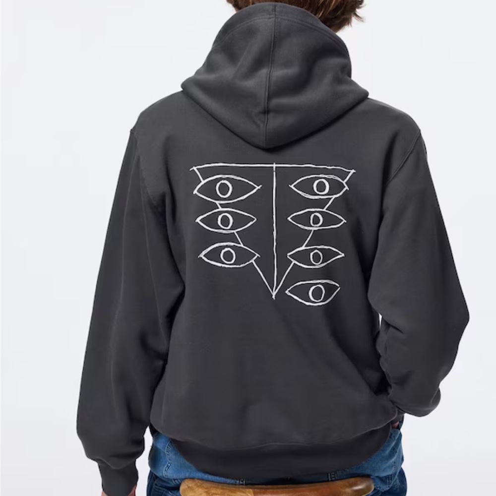 GU (Uniqlo) xNeon Genesis Evangelion Cotton Sweat Hoodie dark  Gray slim fit XS - Picture 7 of 7